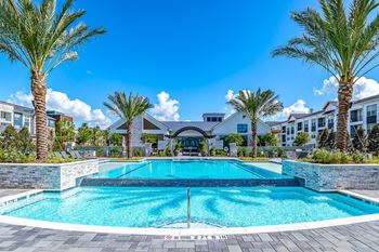 Blue cool swimming pool